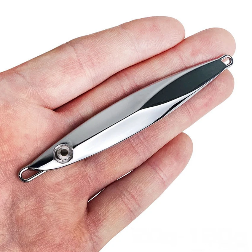 20 szt. Metalowych Przynęt Wędkarskich Jig 30g 40g 60g Crankbait Jig Spoon Wobler Przynęta do Wędkarstwa Morskiego Pesca Srebrzyste — zdjęcie 7