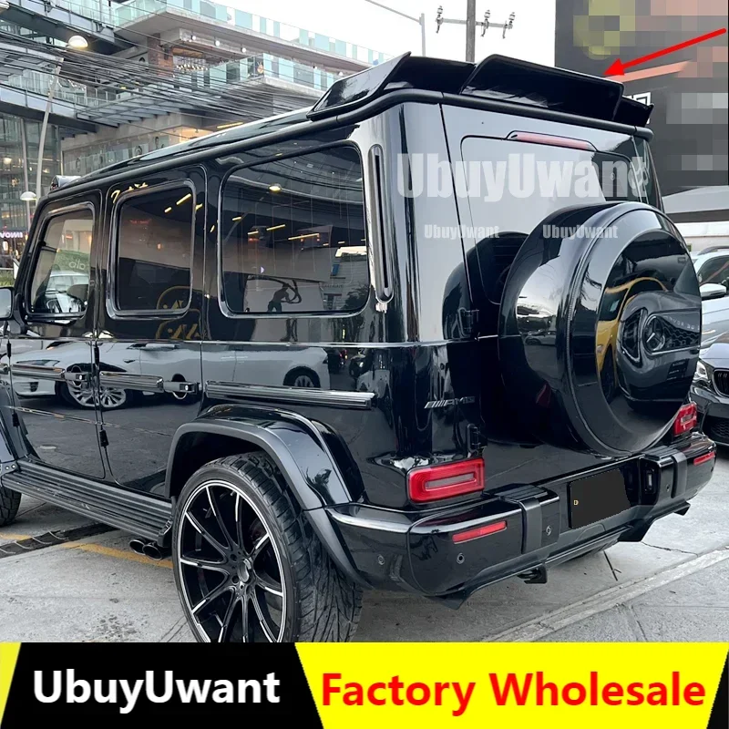 For Benz G Class W463 W464 G63 G500 G350 G550 2018 Up ABS Car Rear Roof Wing Spoiler Glossy Black Or Carbon Fiber Look