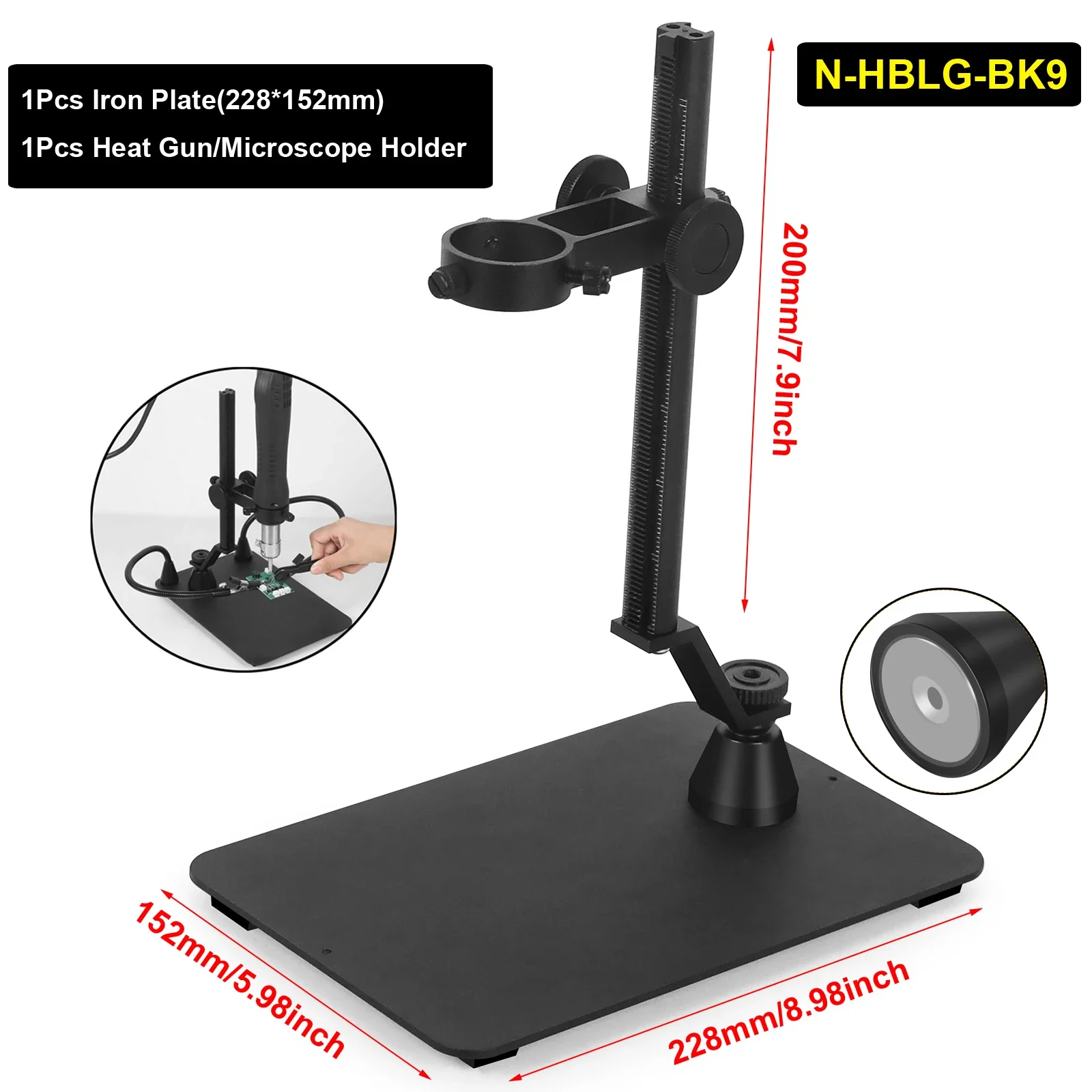 NEWACALOX Universal Adjustable Digital Microscope Holder Magnifier Camera Up and Down with Large Base Desktop Support Bracket