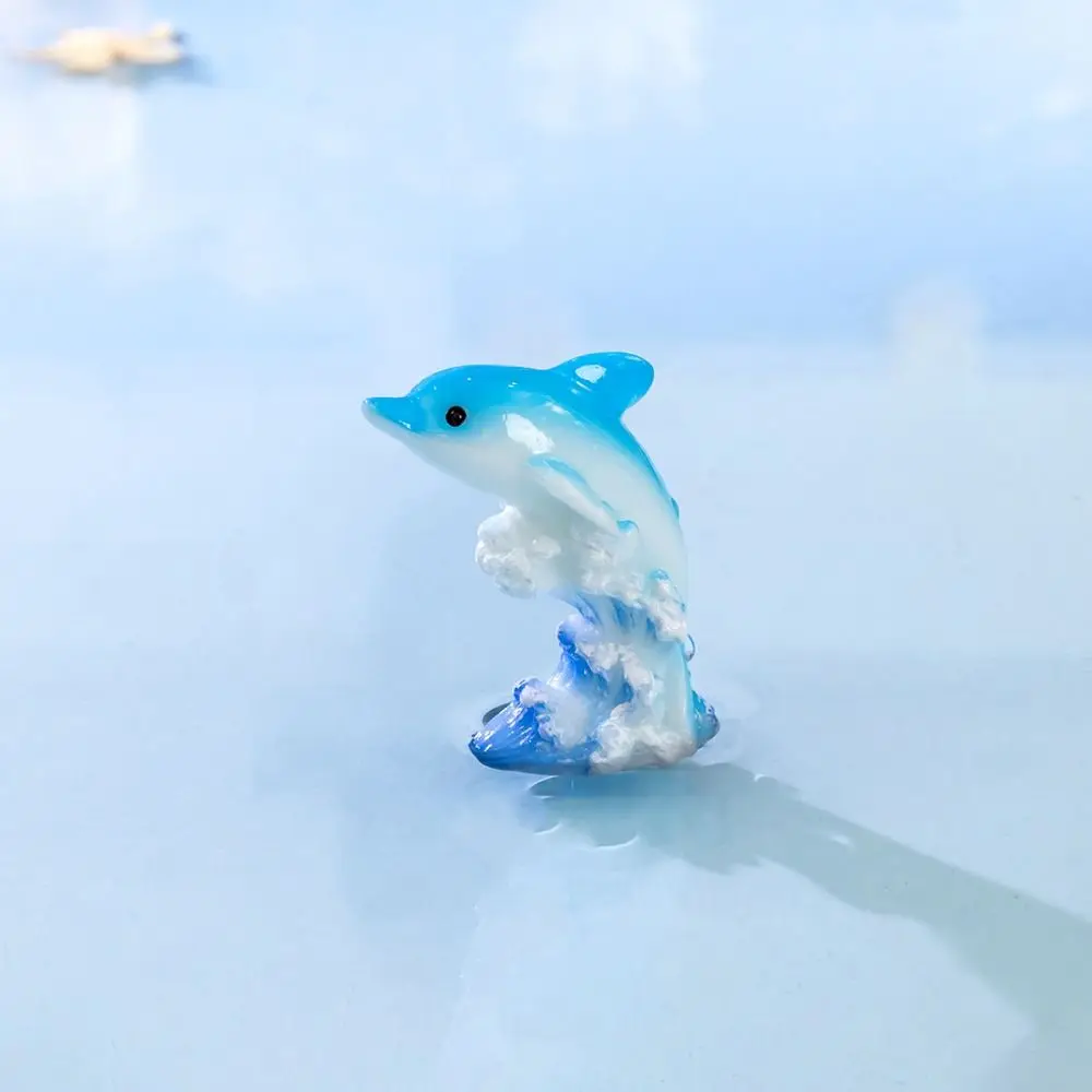 Ocean Series Seven Color Dolphin Cartoon Simulation Mini Dolphins Ornaments Resin Dolphins Micro Landscape Home Desktop