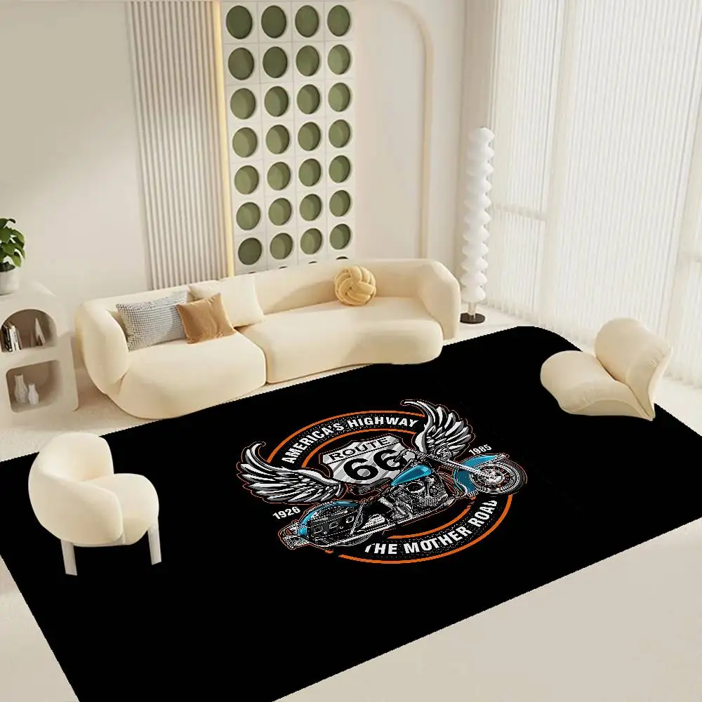 R-Route 66 Fashion Floor Mat Cheaper Anti-slip Modern Living Room Balcony Printed Bedside Mats