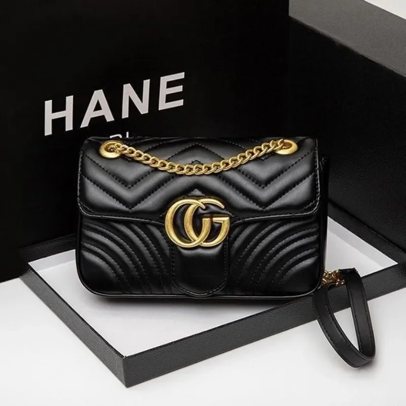 

2025 High-end Water Ripple Bag for Women, Classic Chain Bag, Fashionable Checkered Heart-shaped Women's Bag, Crossbody Bag