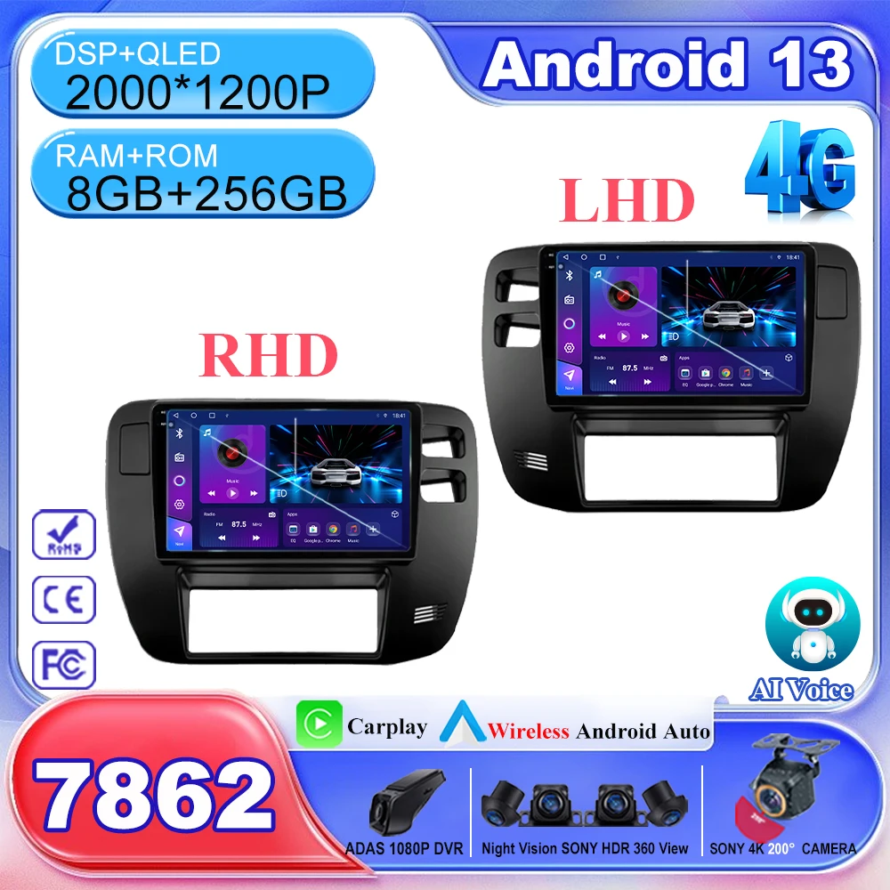 

Car DVD For Nissan Patrol 1997-2005 Android 13 Auto Radio Video Multimedia Bluetooth Player GPS Navigation No 2din Head Unit