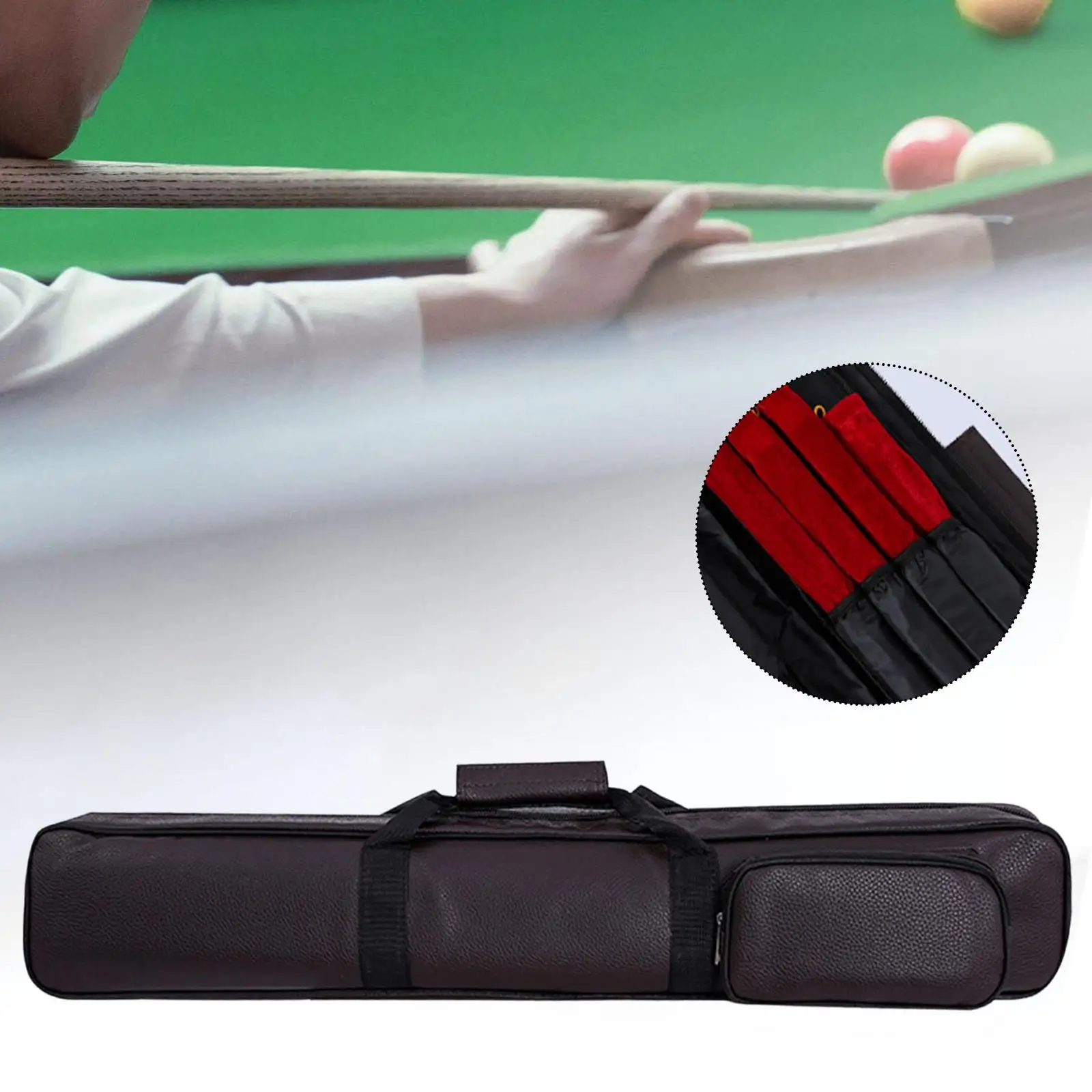 

Профессиональный чехол для бильярдного кия из искусственной кожи с карманом для мела для тренировок и мероприятий