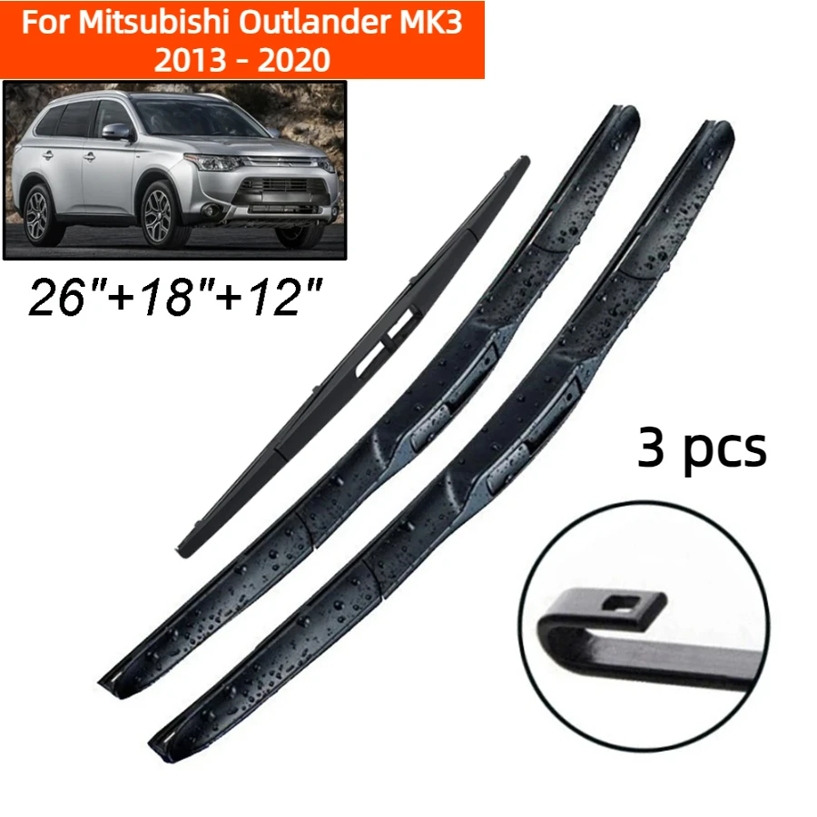 ZHANGU Wiper Front & Rear Wiper Blades Set For Mitsubishi Outlander MK3 2013 - 2020 Windshield Windscreen Window 26