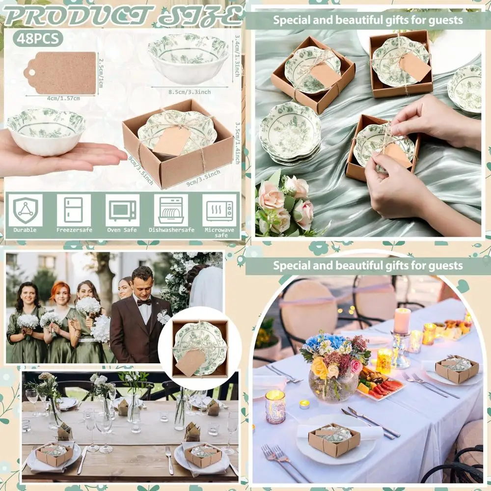 

Набор из 48 мини-мисочек для соусов цвета шалфейной зелени для свадеб, детских праздников или дней рождения