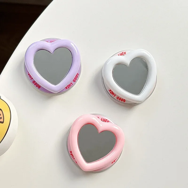 Macaroon Color Love Heart Mirror Magnetic Holder Cute Phone Bracket for iPhone Universal Accessories Finger Holder For Magsafe