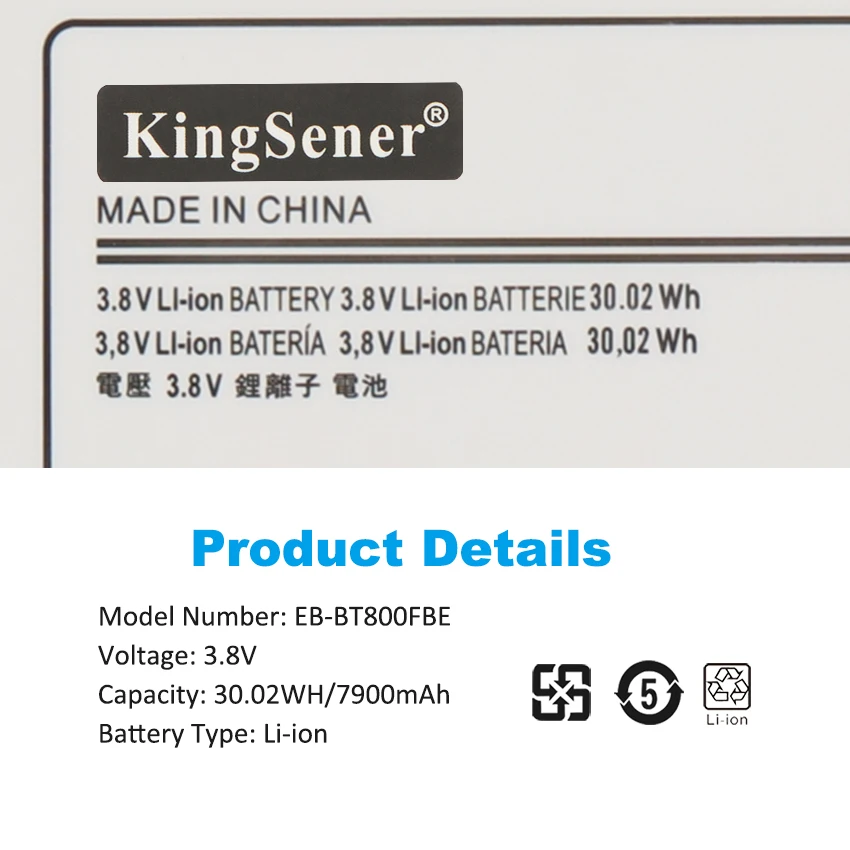 Kingsener EB-BT800FBE Replacement Battery for Samsung Galaxy TAB S 10.5 SM-T800 SM-T801 SM-T805 SM-T807 SM-T807A EB-BT800FBC