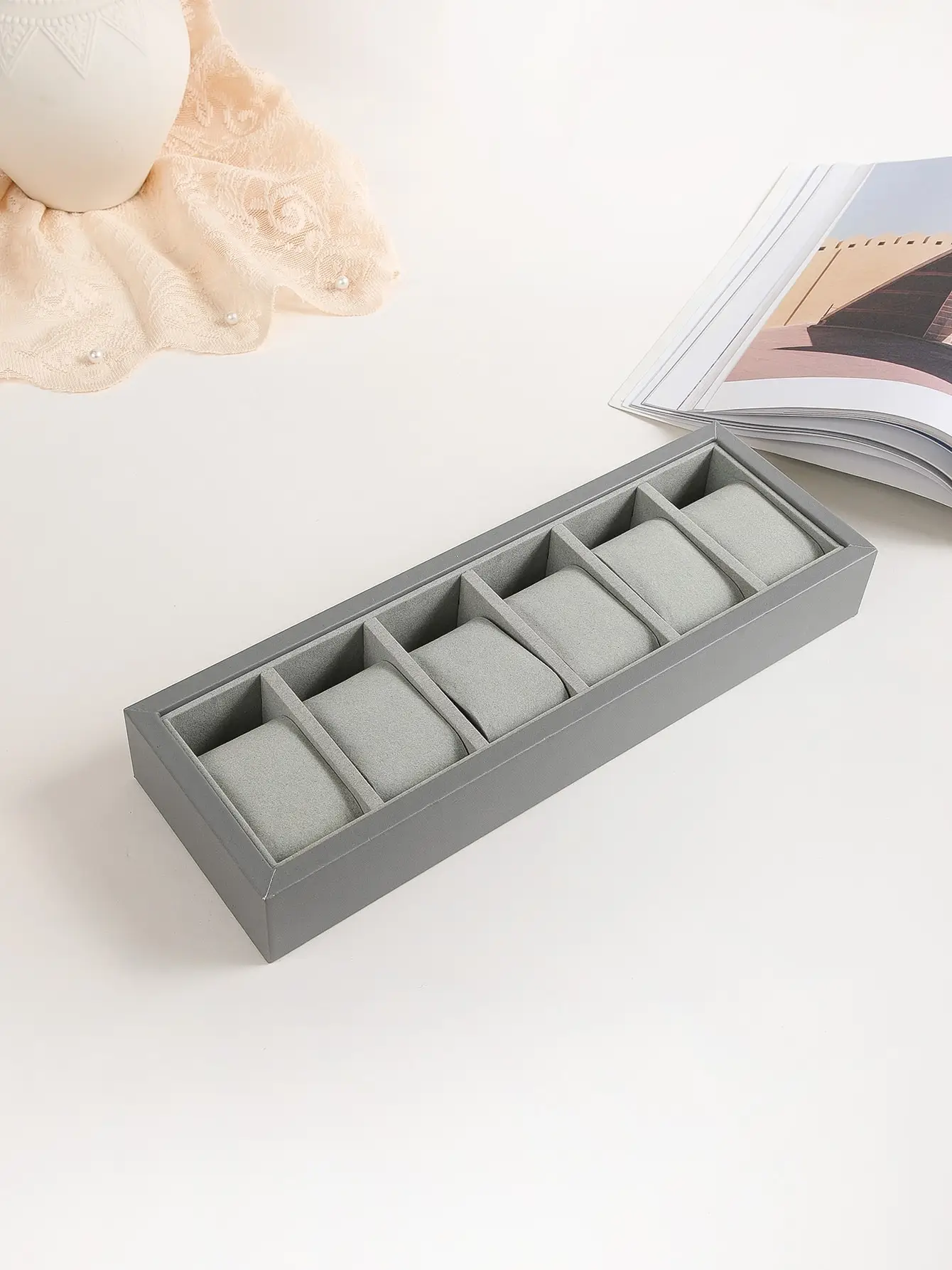 6 Slots Watch Storage Display Box Wristwatch Organizer Display Tray Watches Holder With Pillows Gift Cases