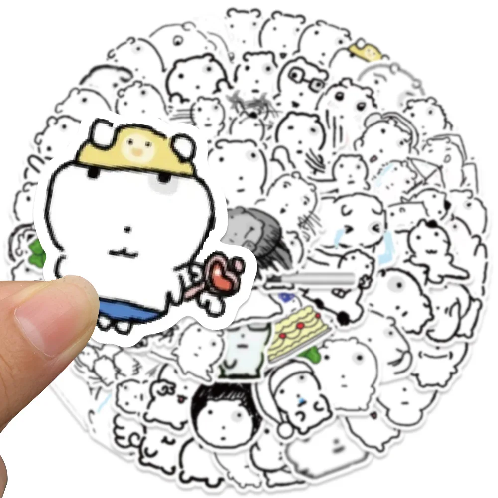 72Pcs Abstract Eye Bubble Cat Graffiti Stickers Scrapbooking Collage Material Helmet Phone Water Cup Wall Notepad Decoration image 4