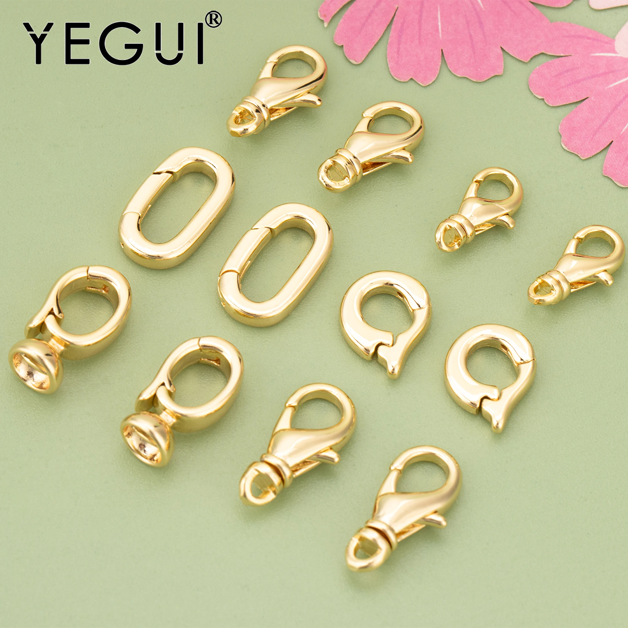 

YEGUI MF91,jewelry accessories,18k gold rhodium plated,copper,charms,diy accessories,hook clasp,jewelry making,6pcs/lot