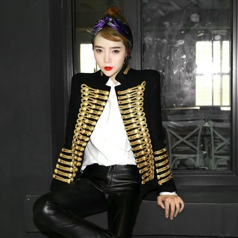 

Runway Fashion Palace Style Wool Coats Autumn Winter Women Luxury Short Slim Jacket Stand Collar Elegant Vintage Jacket Outfits