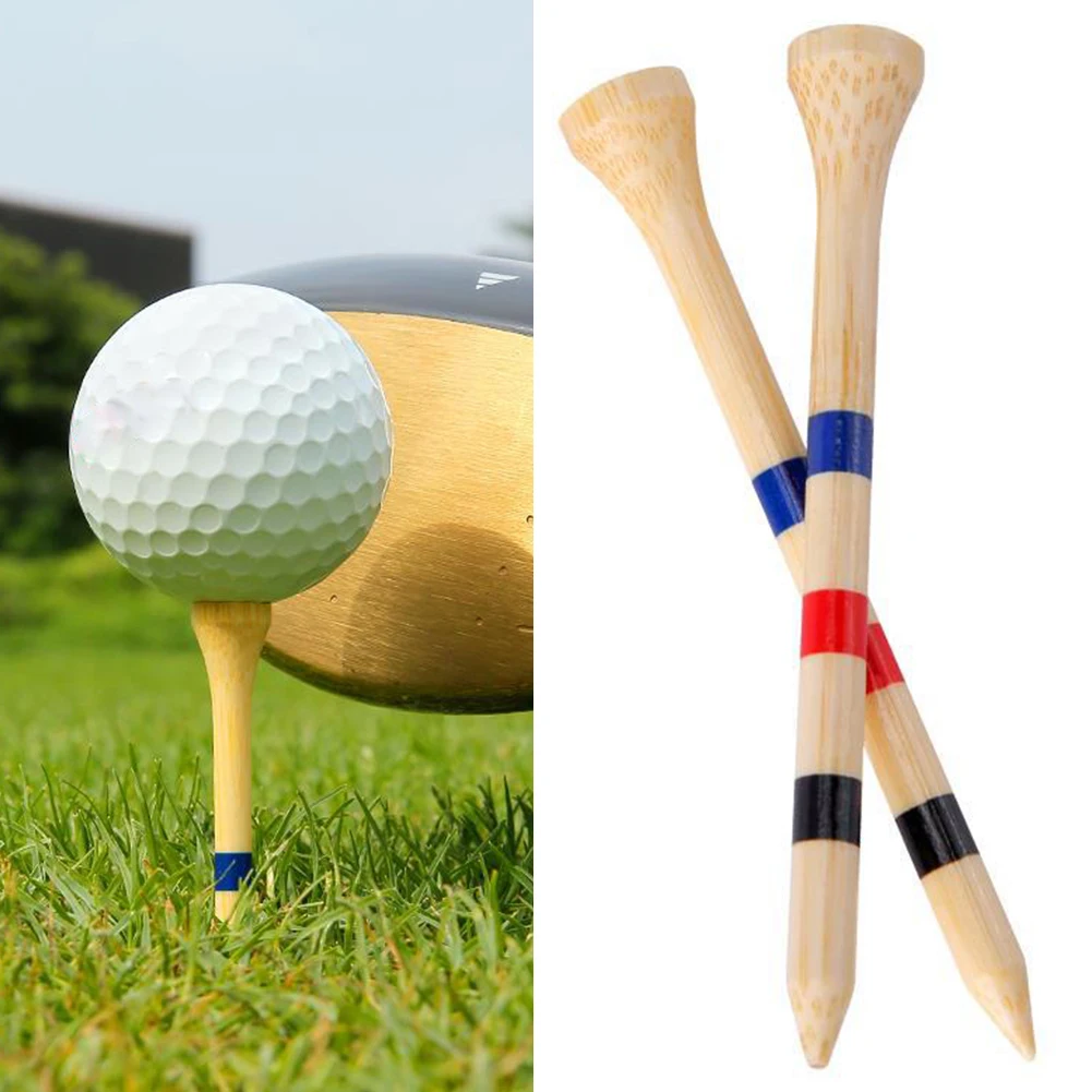 30Pcs Golf Bamboo Balls Holder Adjustable Height Stripe Mark Scale Tee Bamboo Depth Marking Tee Golf Supplies