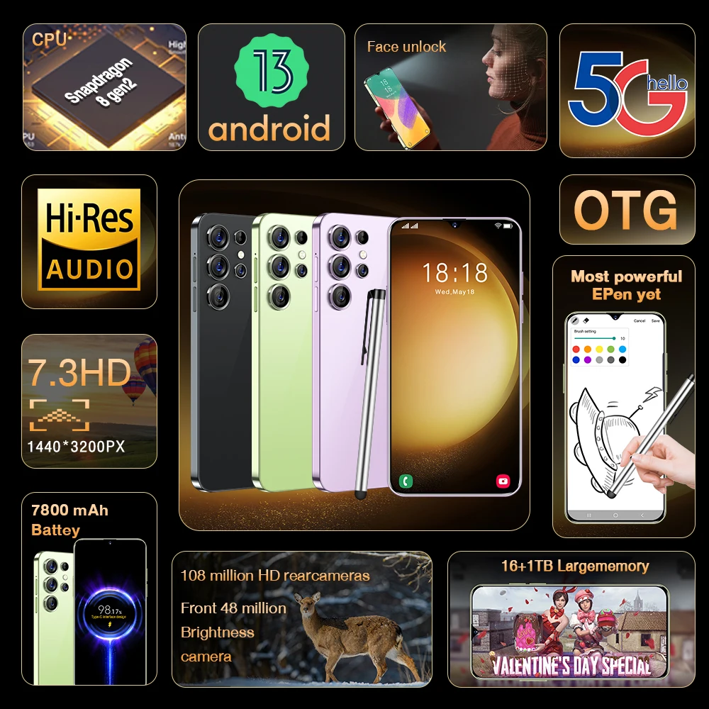 2026 HOT Pad Tablet PC SMS 26 ultra 7.3 inch HD 4K Android 13 22GB+2TB 7800mAh Battery 4G 5G Dual Sim Card WiFi GPS Google Tab image 2