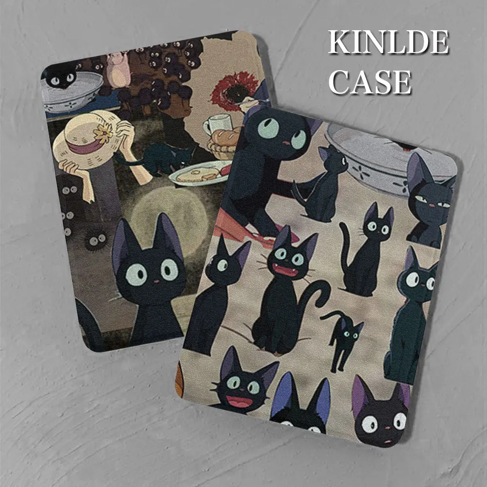 kindle case paperwhite3th 4th 5th naughty little black cat pattern 2022 11th 10th 9th generation Oasis 2 3 funda 2021