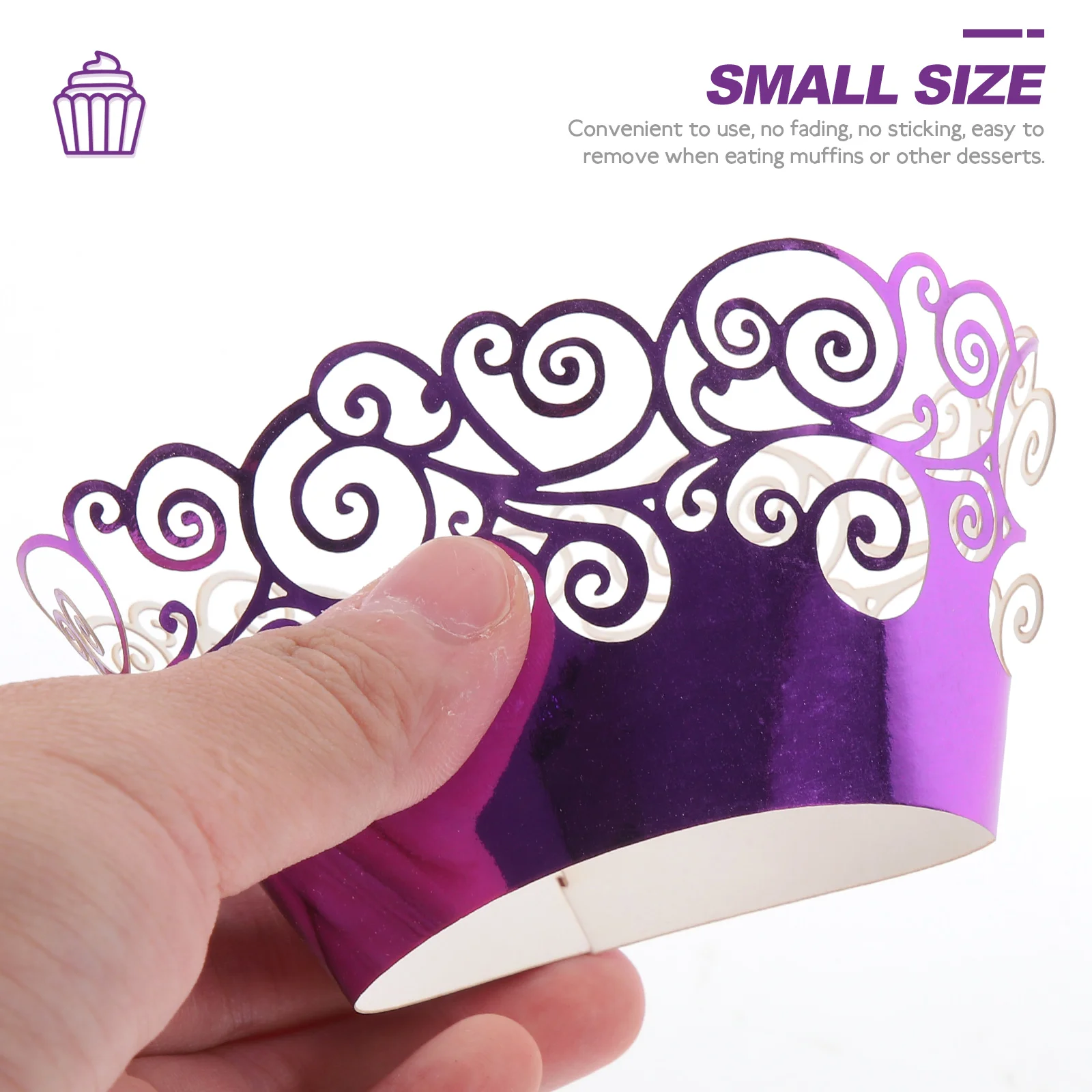 

50 Pcs Aluminum Foil Cup Baking Cups Wrappers Cupcake Hollow Edging Lining Cases