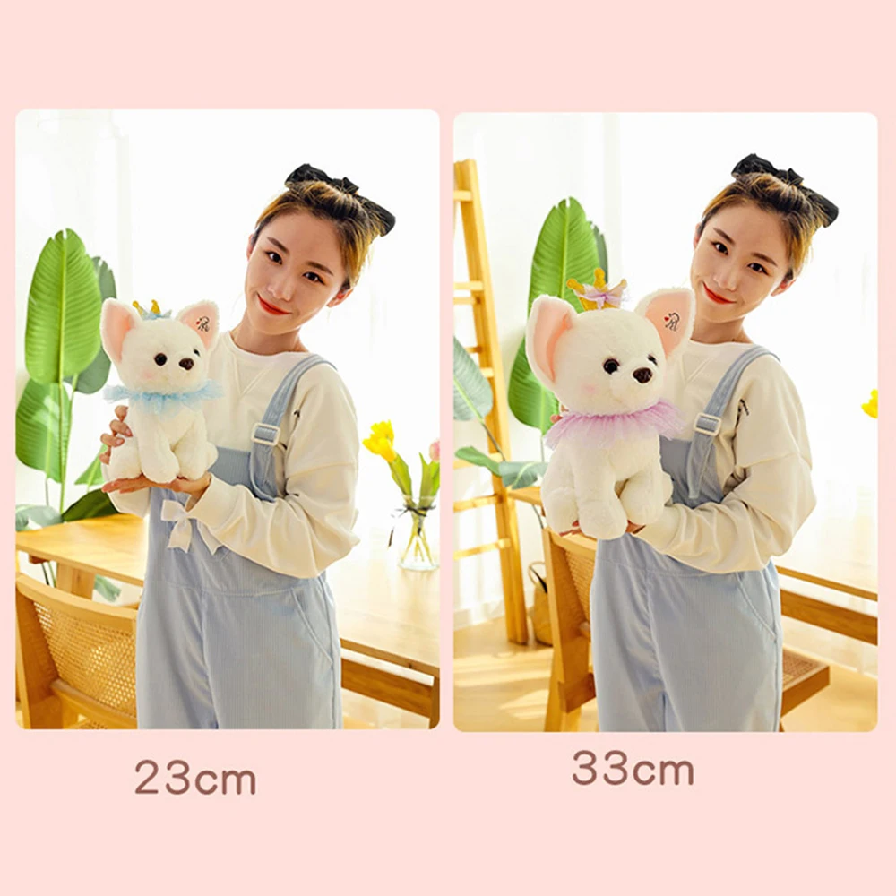 ตุ๊กตาผ้ากำมะหยี่รูปสุนัขน่ารักของเล่นตุ๊กตาผ้ากำมะหยี่นุ่มเด็กกอดหมอนของขวัญ 23/33 ซม