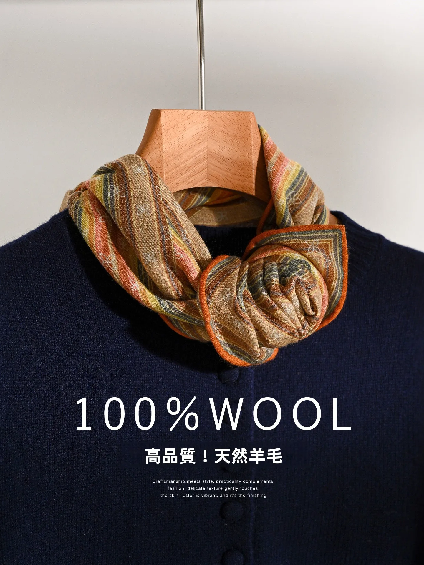 ladies'-woolen-silk-scarf-spring-new-arrival-thin-square-neck-warmer-fashionable-korean-style-double-sided-geometric-pattern