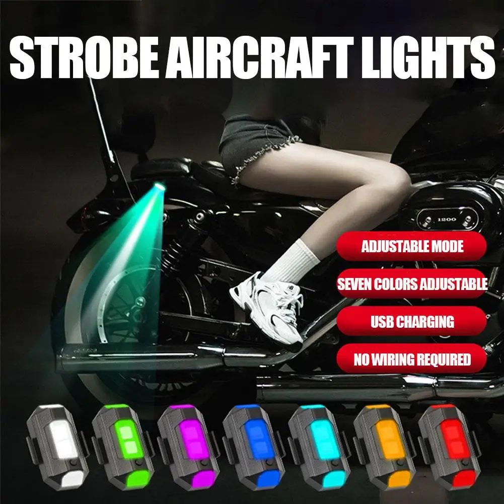 Multipurpose Led Motorcycle Warning Lights Mini Usb Aircraft Strobe Signal Night Flashing Turn Drone Light Indicator Bike Z6n9