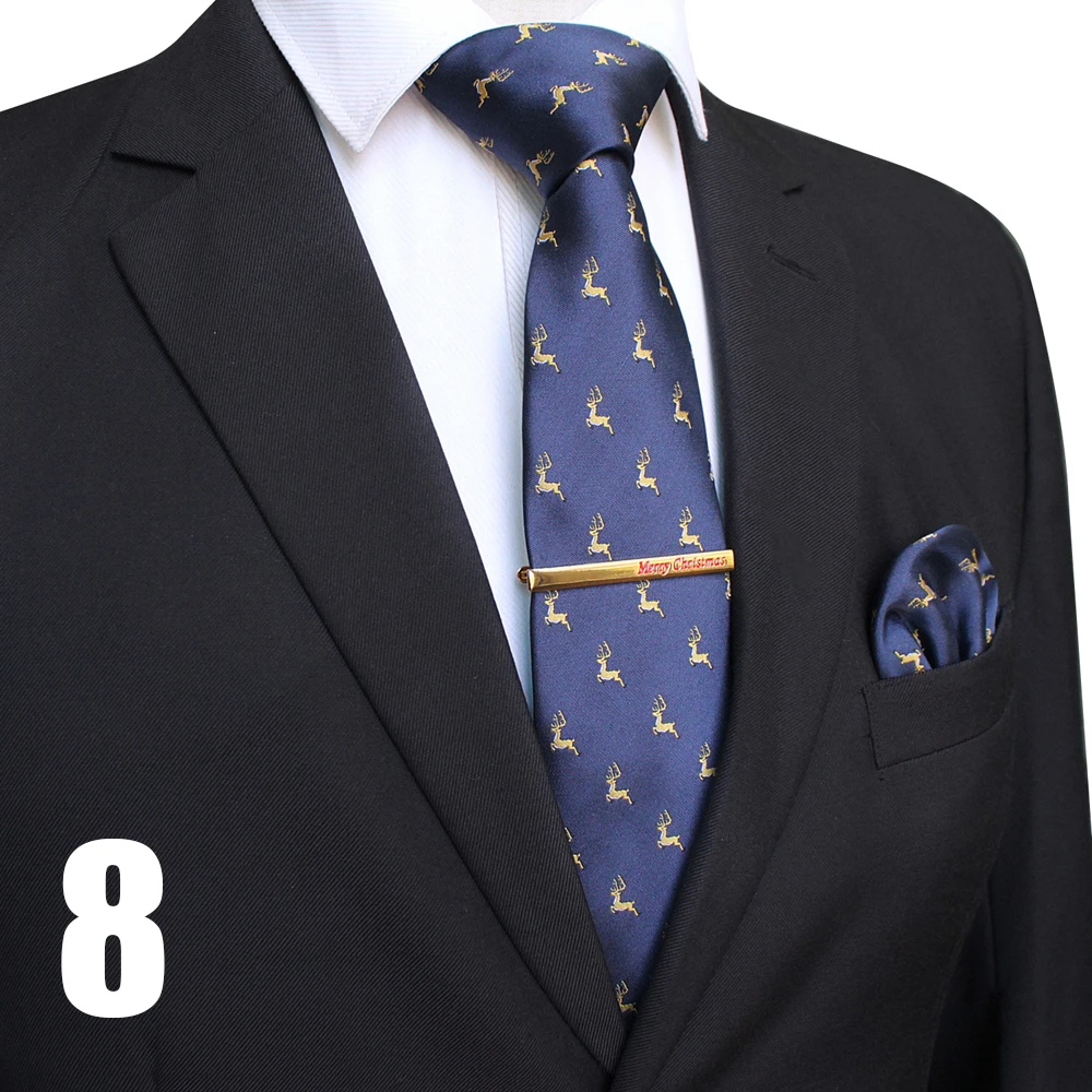 EASTEPIC 8 cm Weihnachten Krawatten für Männer Krawatte Set Qualität Taschentuch Exquisite Clip Rot Jacquard Krawatte männer Zubehör Weihnachten geschenk – Detail 11
