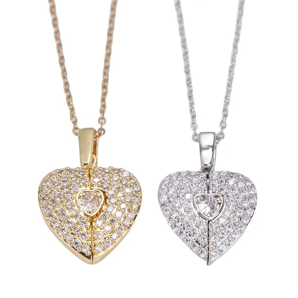 Titanium Steel Heart-shaped Necklace Heart Adjustable Opening Heart Pendant Opening and Closing INS Couple Love Locket