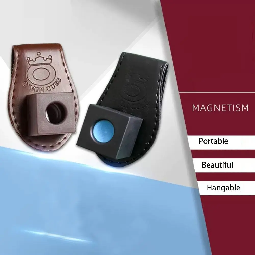 Simplicity Magnetic Billiard Chalk Holder Mini Compact Billiards Accessories Portable Major Leather Belt Clip Billiards Room