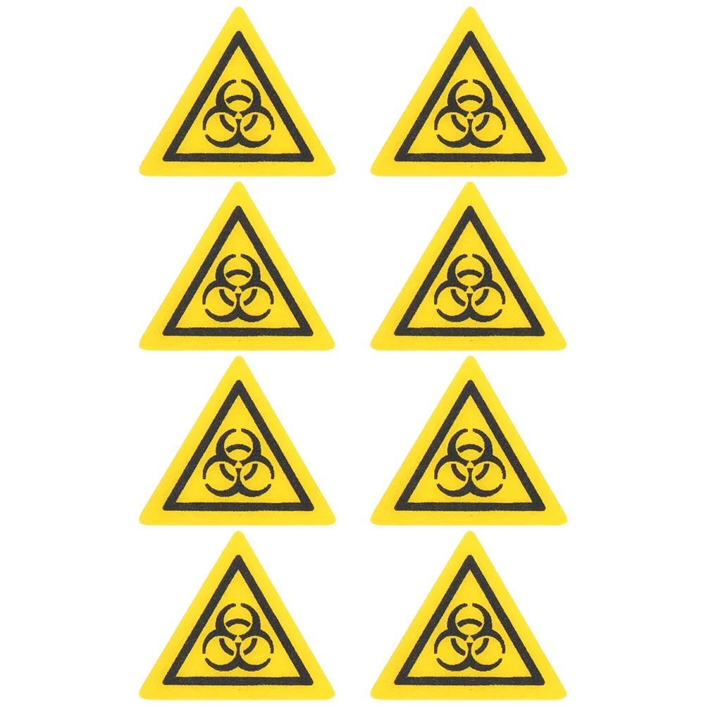 8 Pcs Biosafety Sign Marking Stickers Warning Laboratory Biological Label Decals