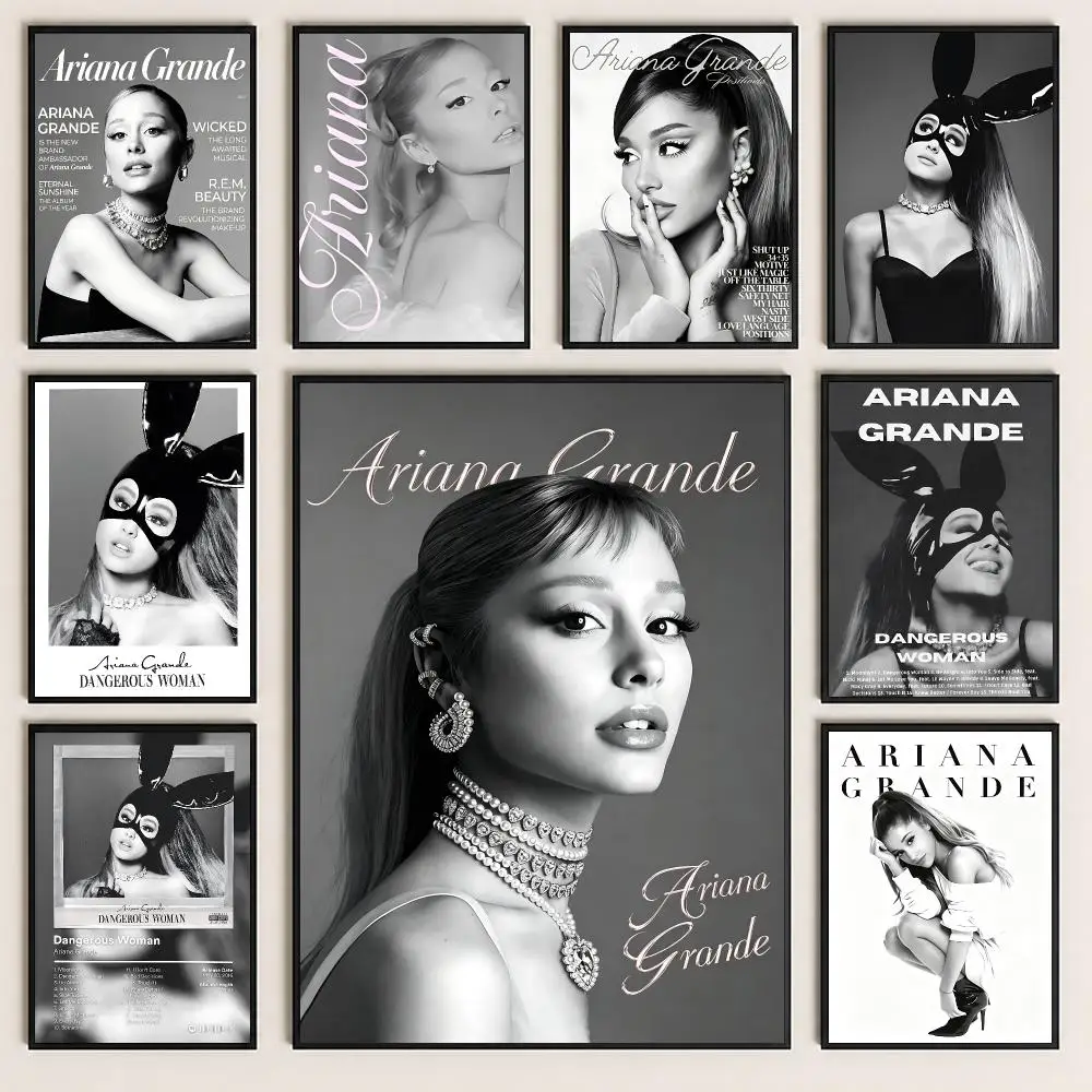 music Ariana Grande Poster Poster HD Printing Cozy and Warm Style for Home Decor for Bedrooms Cafes Gift Giving