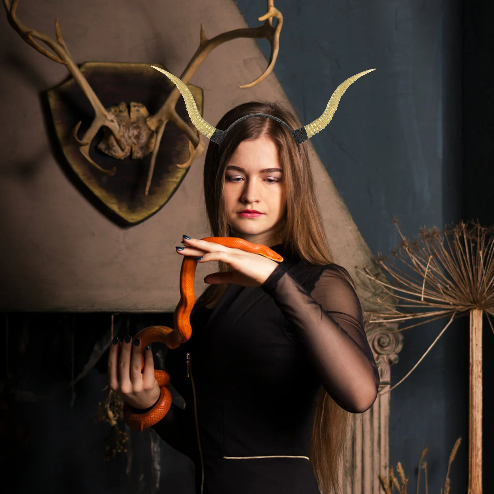 Cornes de mouton casque antilope artificielle animaux Halloween bandeau Cosplay bandes