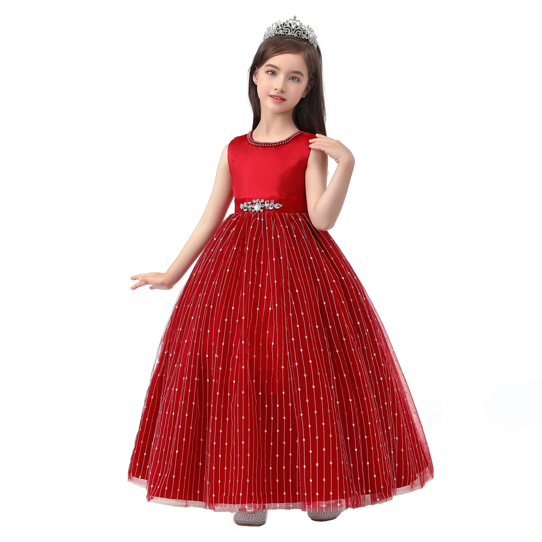 New Princess dress Large children\'s long dress Girl piano performance dress Festival party dress