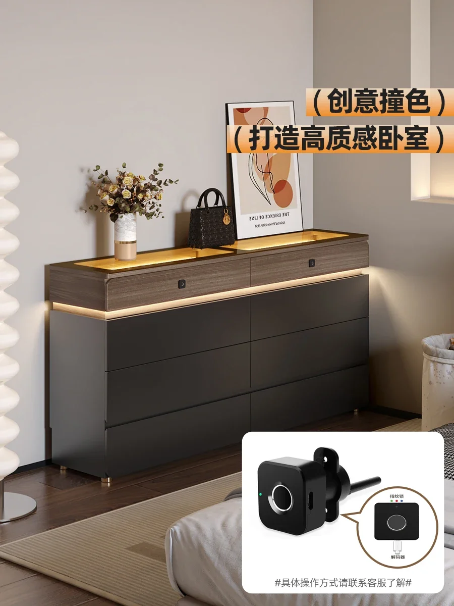 Minimalist end of bed, chest, dresser, integrated bedroom, retractable storage, chest of drawers, extremely narrow makeup table,