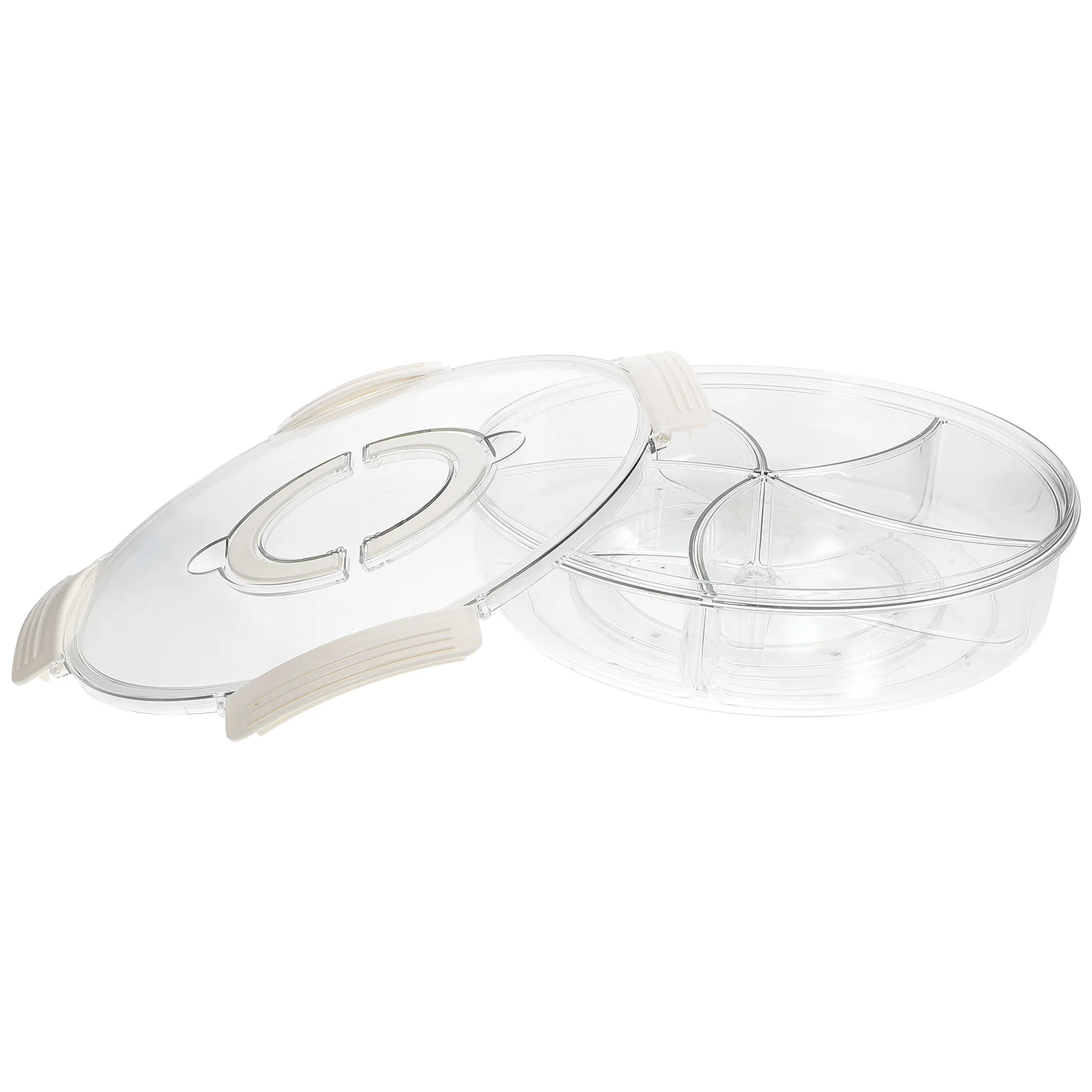 

Rotating Candy Dish Clear Snack Container With Lid Compartment Storage Tray For Dry Fruits Nuts Desktop Serving Dish