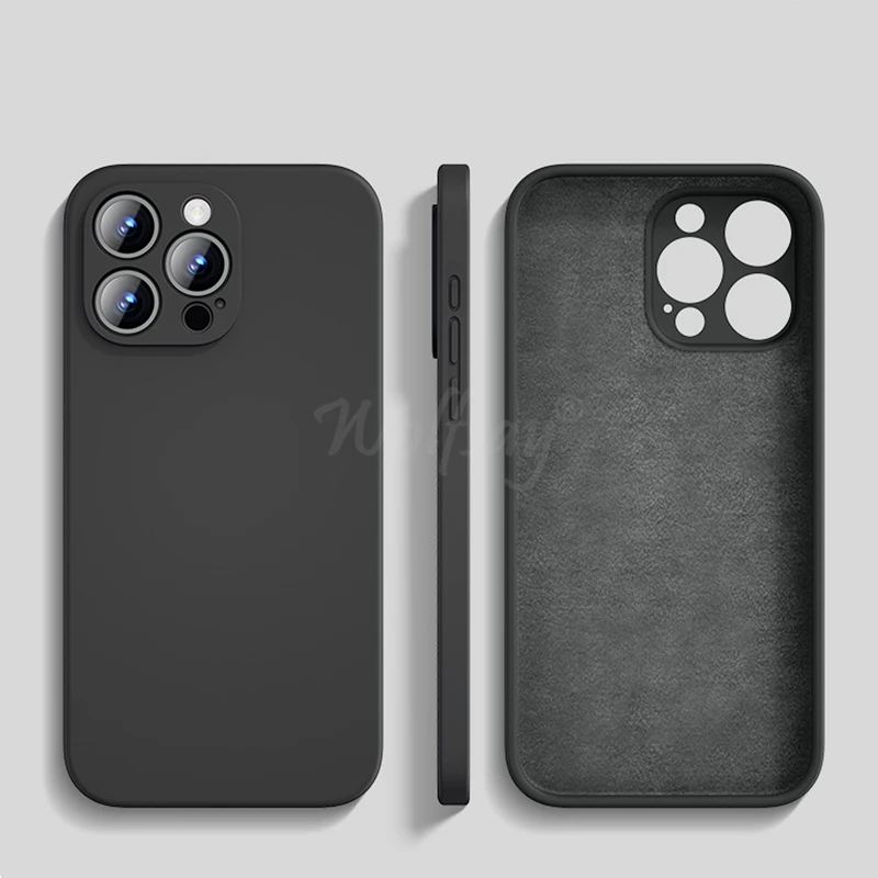 For iPhone 16 Pro Max Case Liquid Silicone Original Plain Rubber TPU Protect Case For iPhone 16 15 Pro Max Cover TPU Shockproof