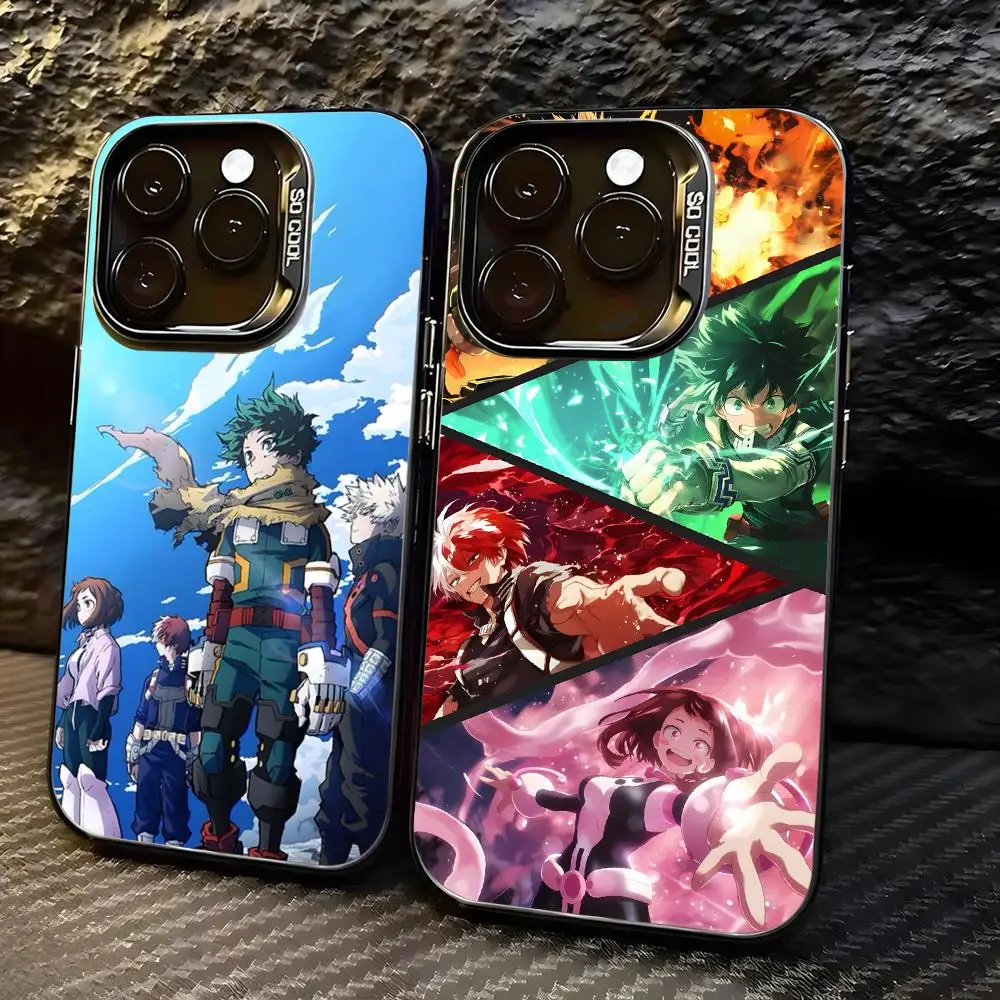 My Hero Academia Hot Anime Phone Case For lMDColor Silver Shell For lPhone 17 16 e 15 14 13 12 11 Pro Max Plus