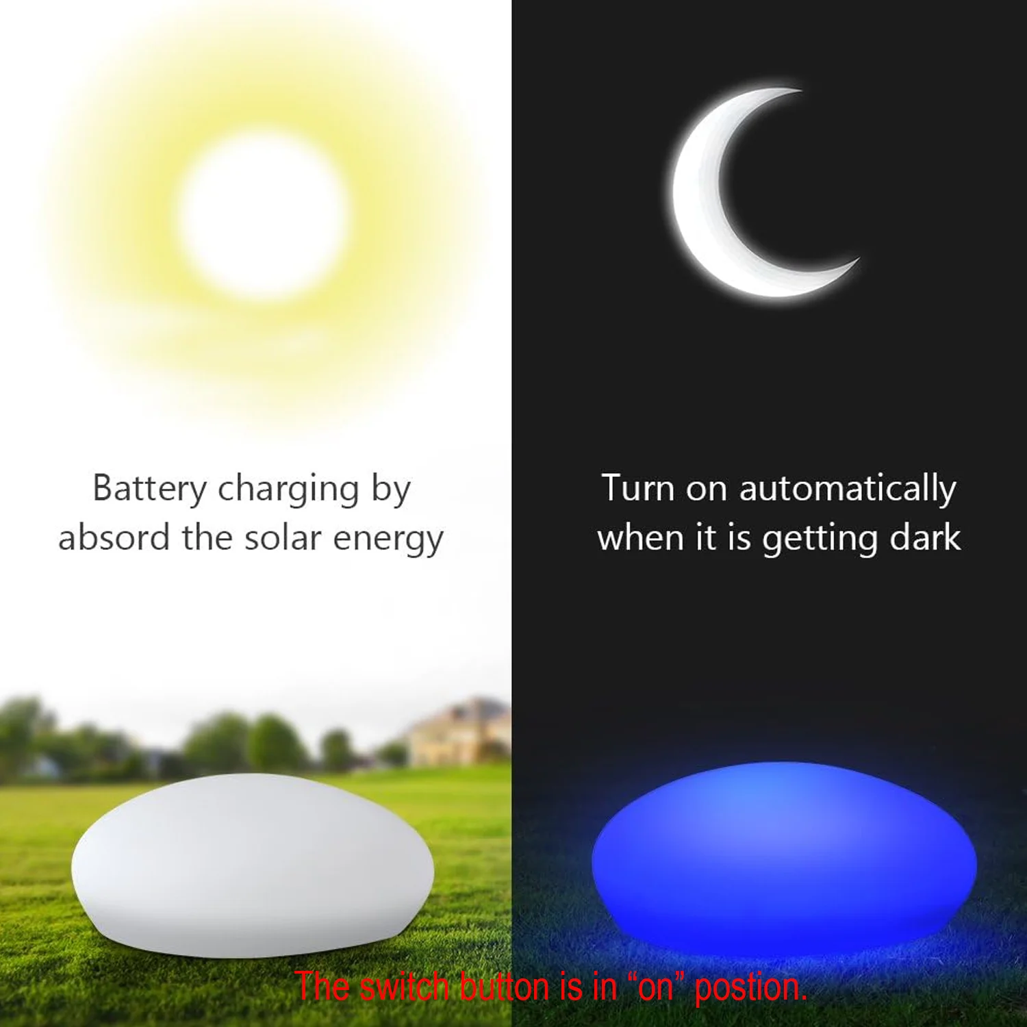 Outdoor Solar Garden Stone Lights Waterproof Glow Cobblestone Shape Lamp White Warm Landscape Night Lights Yard Pathway Decor