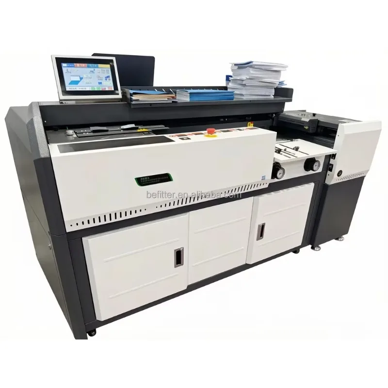 High Speed Automatic Cover Feeder Creasing And Binding Machine With Feida Suction Feed System