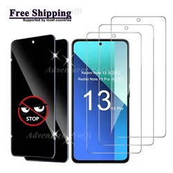 1-4 Screen Protector For Redmi Note 13 Pro 4G 5G Xiaomi Tempered Glass HD Crystal Anti Spy PEEP Prvacy 9H Scratch High Aluminum