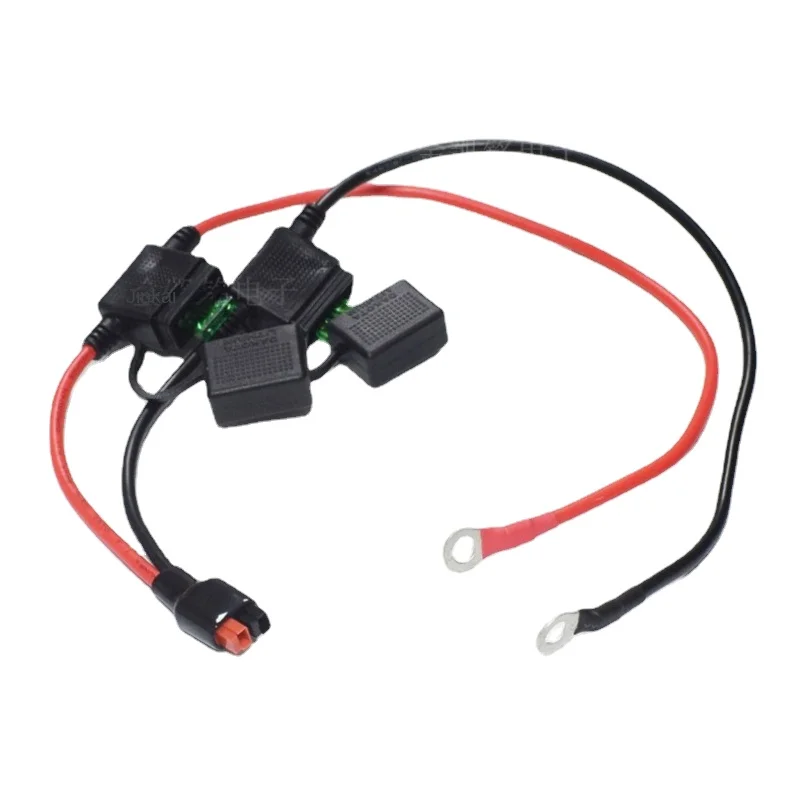 10AWG Anderson Plug To 8.3 Copper Nose Terminal, 30A Blade Fuse, Pure Copper Forklift Power Cord, 60cm