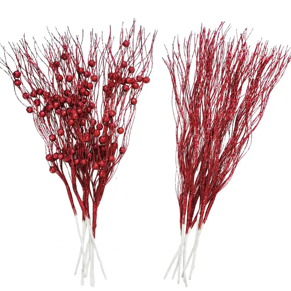 Christmas Decorations Vibrant Eco-friendly Christmas Tree Picks 10pcs Artificial Berry Branches Stems Widely Used Filler Sticks