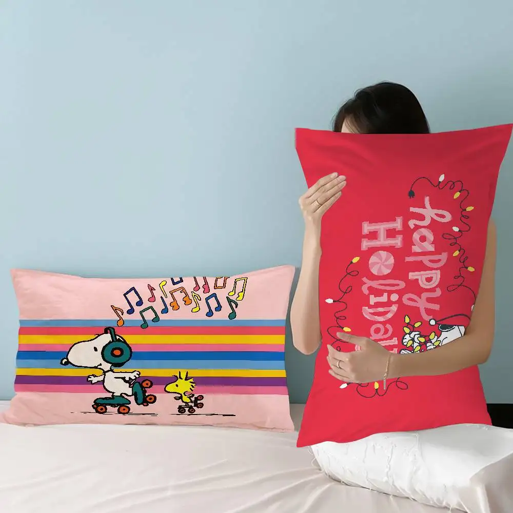 Cartoon S-Snoopys Household Polyester Oversized Thickened Adult Couple Pillowcases - Sweat-Absorbent & Non-Slip