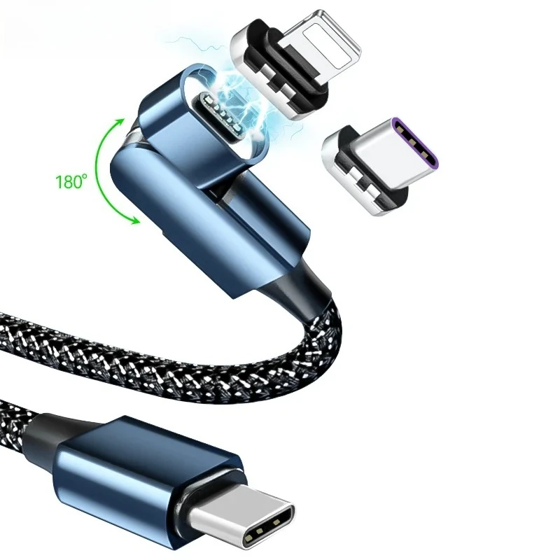 

PD100W 180 Degree Rotation Magnetic USB C to Type USB-C Cable for MacBook Pro 2020,Samsung Galaxy S23/S22/S21,Switch