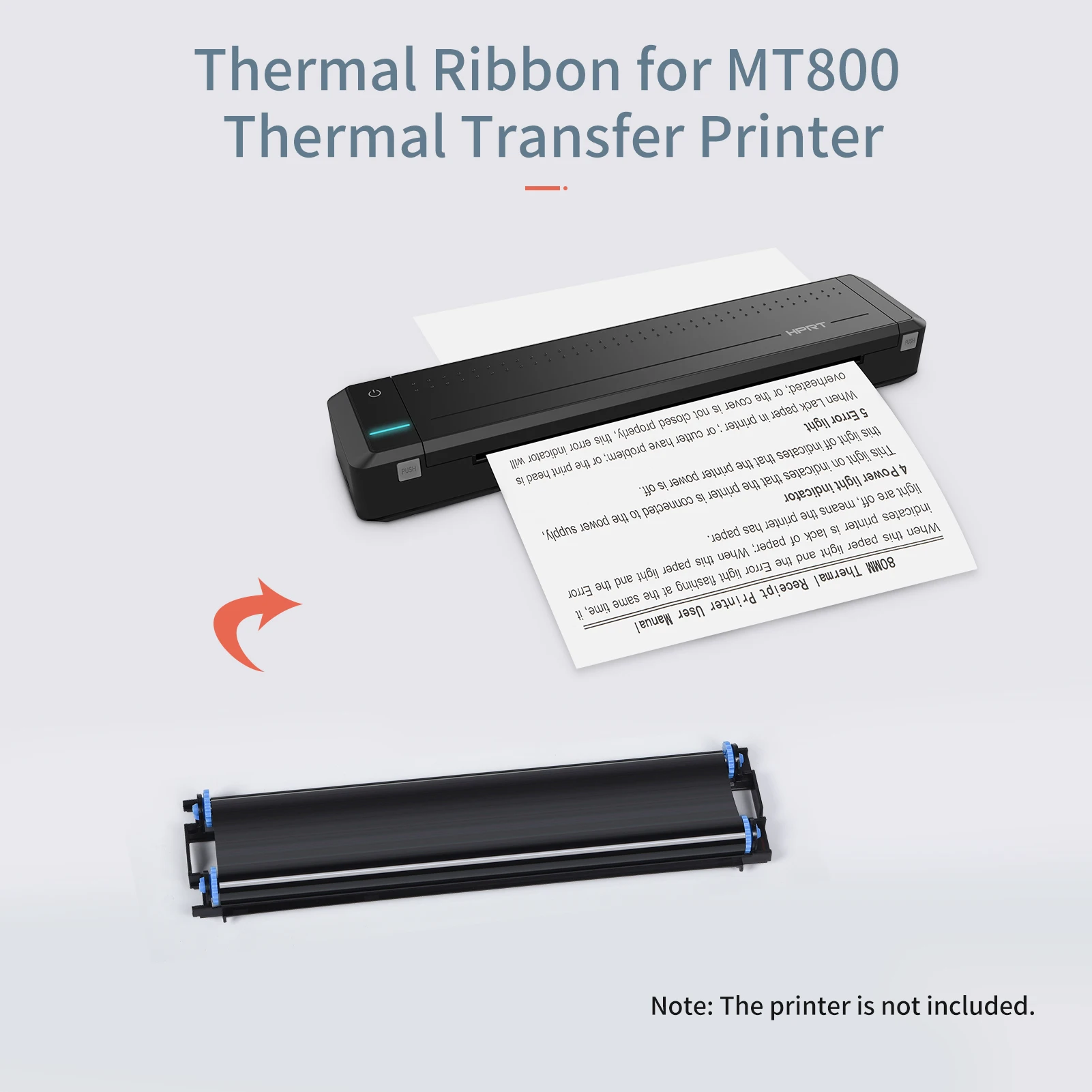 HPRT 2 Rolls Thermal Transfer Ribbon with RFID Funtion for MT800 Portable A4 Thermal Transfer Printer