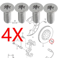 4X Hex Socket Countersunk Bolt For Audi Q2 Q3 Q4 Q5 Q7 Q8 Front Rear Brake Rotor Disc Retaining Screw Stainless Steel Spare Part