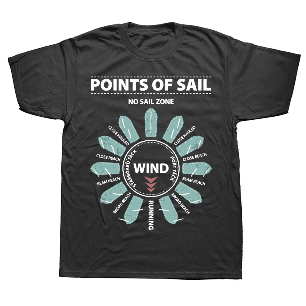 Funny Points of Sail Cool Sailing Boat T Shirts Summer Style Graphic Cotton Streetwear Short Sleeve Birthday Gifts T-shirt Men