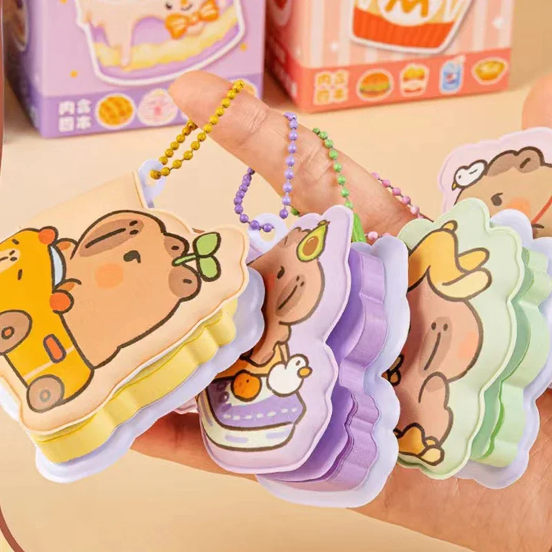 New 4Pcs/Box Cartoon Capybara Soft Sticky Notes Planner Stickers Message Index Paper Flags Tabs Page Markers School Stationery
