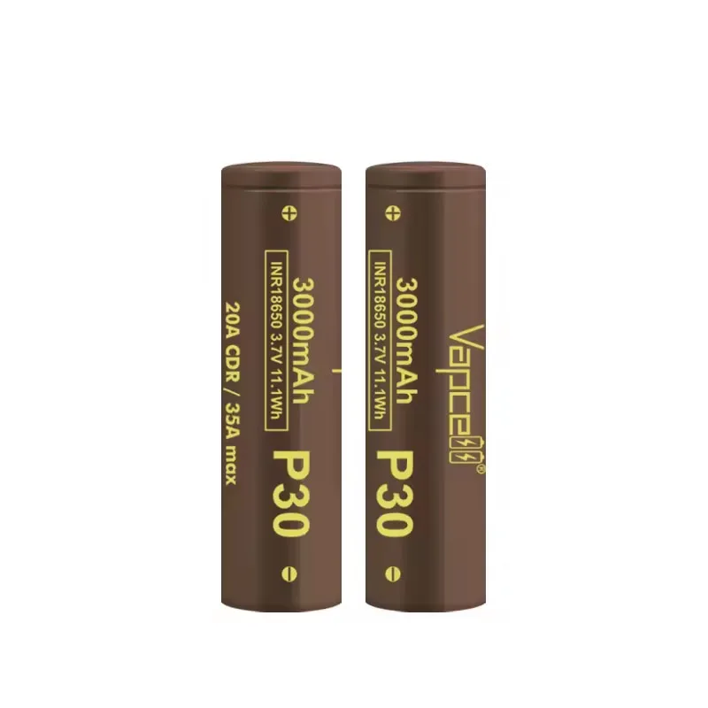 1-6pcs Vapcell P30 18650 Battery 3000mah Long Cycle Lifes INR18650 20A CDR/35A MAX 3.7V 11.1Wh Rechargeable Lithium Batteries