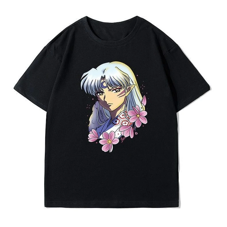 Camiseta conjunta de Inuyasha para hombres y mujeres, ropa periférica de animación de dibujos animados, marca Killing Maru Tide, pareja de mangas cortas