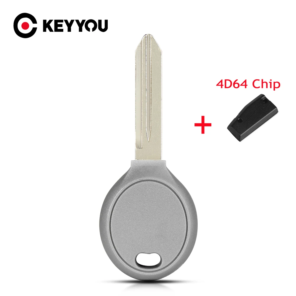 

KEYYOU Transponder Chip Car Key Shell Case For Chrysler With ID4D64 Chip Ignition Key For Chrysler Dodge Jeep 4D64 Chip