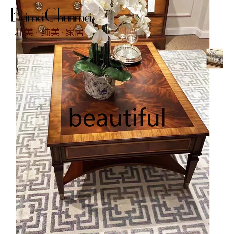 North American European living room tea table high-end custom British rectangular coffee table