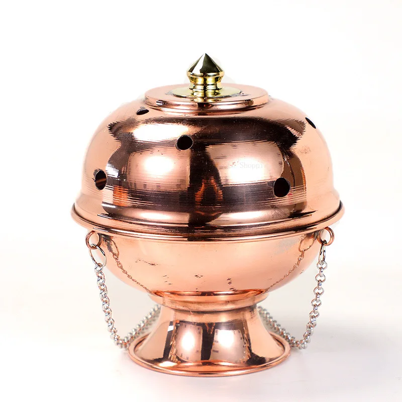 Nepalese Household Incense Burner Indoor Living Room Copper Polished Ground Hanging Plate Burner Hanging Incense Burner Ornament